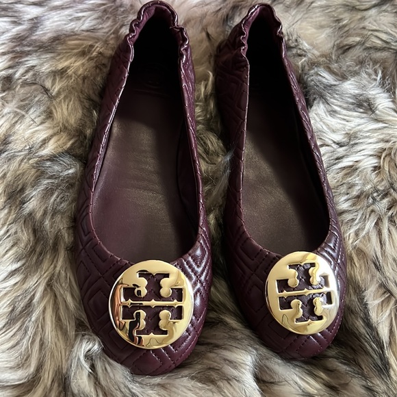 Tory Burch Shoes - Brand new in box Boudreaux Tory Burch flats! Burgundy shoes